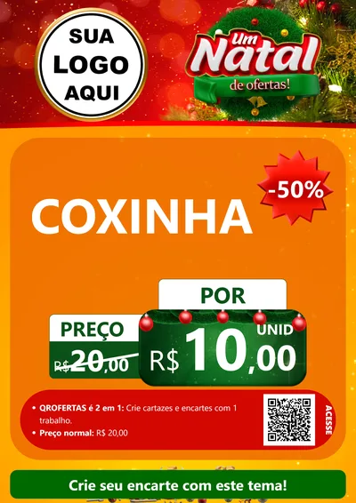 Modelo de Cartaz para Cartaz A4 Vertical com o tema Um Natal de Ofertas para Salgadaria