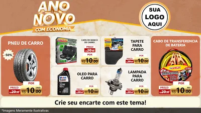 Modelo de TV para TV Horizontal com o tema Ano Novo Com Economia para Auto peças