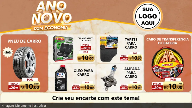 Modelo de TV para TV Horizontal com o tema Ano Novo Com Economia para Auto peças