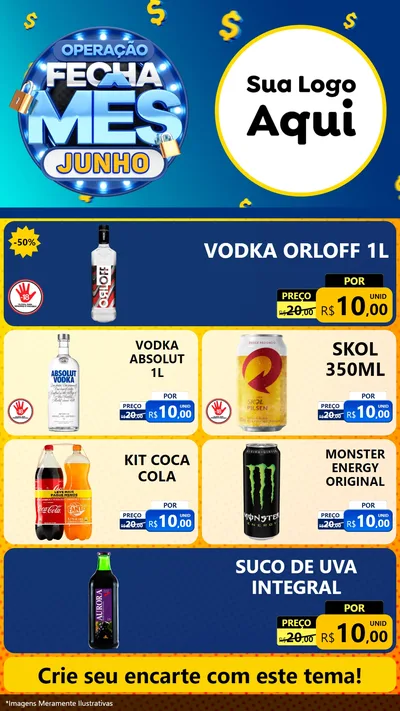 Modelo de TV para TV Vertical com o tema Operação Fecha Mês, Junho para Distribuidora de bebidas