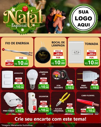 Modelo de Rede Social para Feed Instagram com o tema Natal Especial para Materiais Elétricos