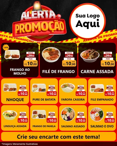 Modelo de Rede Social para Feed Instagram com o tema Alerta de Promoção para Restaurante