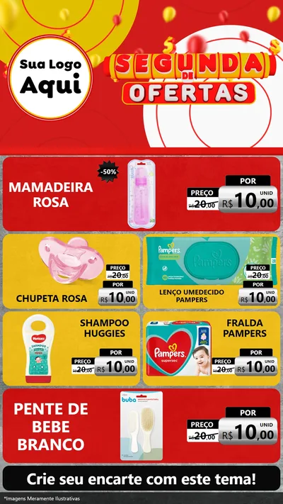 Modelo de TV para TV Vertical com o tema Segunda de Ofertas para Bebês