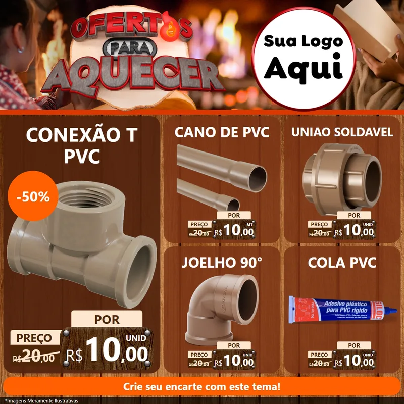 Modelo de Rede Social para Feed Facebook com o tema Ofertas Para Aquecer para Tubos e conexões