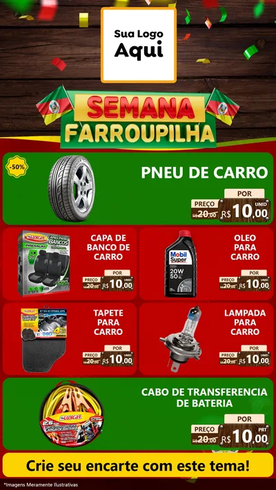 Modelo de TV para TV Vertical com o tema Semana Farroupilha para Auto peças