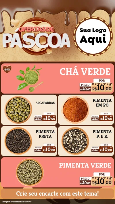 Modelo de TV para TV Vertical com o tema Ofertas de Páscoa para Produtos Naturais
