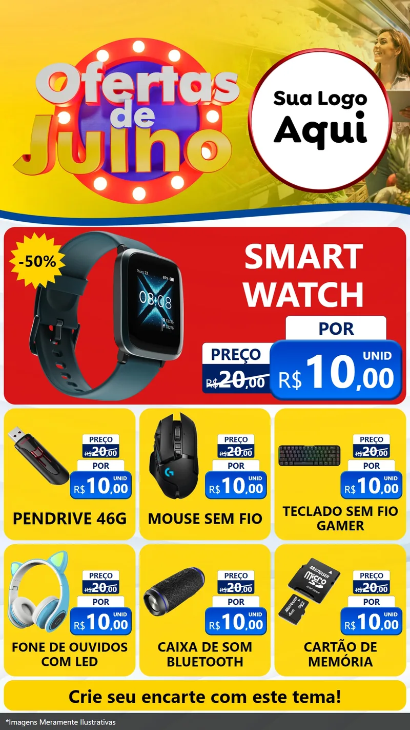 Modelo de Rede Social para Stories com o tema Ofertas de Julho para Informática