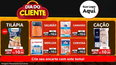 Modelo de TV para TV Horizontal com o tema Dia do Cliente para Peixaria
