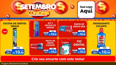Modelo de TV para TV Horizontal com o tema Operação Setembro Com Muita Economia para Higiene Pessoal