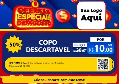 Modelo de Cartaz para Cartaz A4 Horizontal com o tema Ofertas Especiais de Agosto para Embalagens