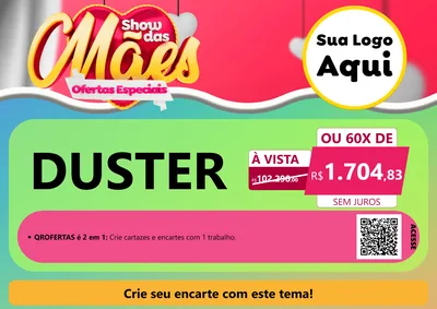 Modelo de Cartaz para Cartaz A4 Horizontal com o tema Show das Mães - Ofertas Especiais para Concessionaria de Carros