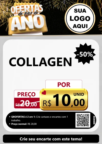 Modelo de Cartaz para Cartaz A4 Vertical com o tema Ofertas de Fim de Ano para Suplementos alimentares