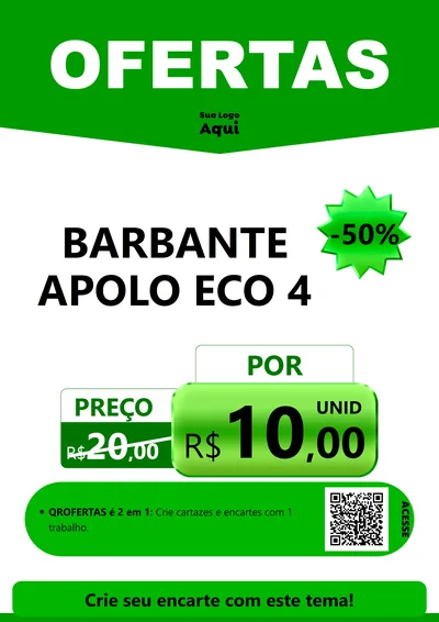 Modelo de Cartaz para Cartaz A4 Vertical com o tema Ofertas Verde Cartaz para Armarinho e Aviamentos
