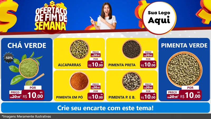 Modelo de TV para TV Horizontal com o tema Ofertaço de Fim de Semana para Produtos Naturais
