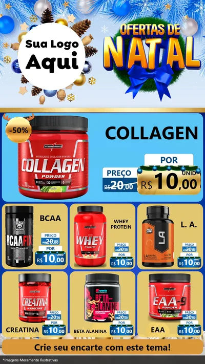 Modelo de Rede Social para Stories com o tema Ofertas de Natal para Suplementos alimentares