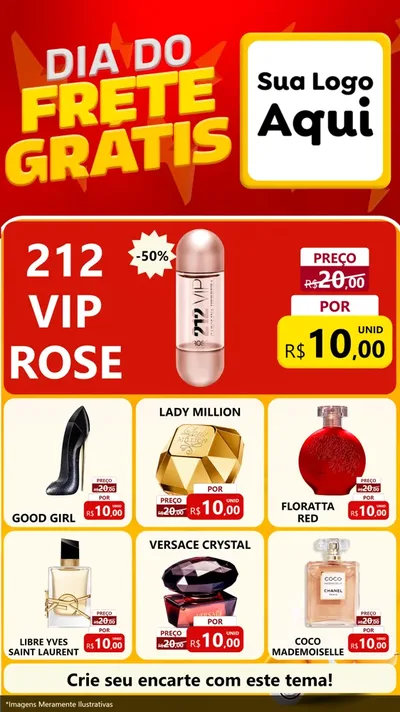 Modelo de Rede Social para Stories com o tema Dia do Frete Grátis para Perfumes