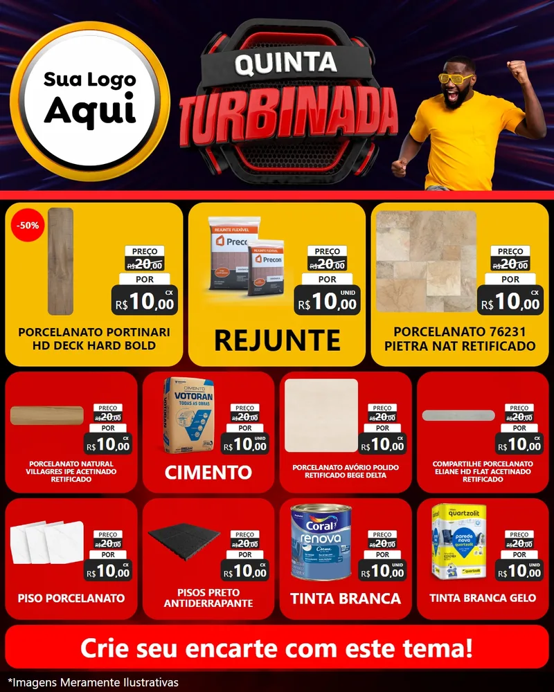 Modelo de Rede Social para Feed Instagram com o tema Quinta Turbinada para Pisos e revestimentos