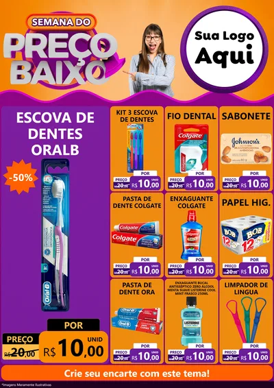 Modelo de Encarte para Encarte A4 Vertical com o tema Semana do Preço Baixo para Higiene Pessoal