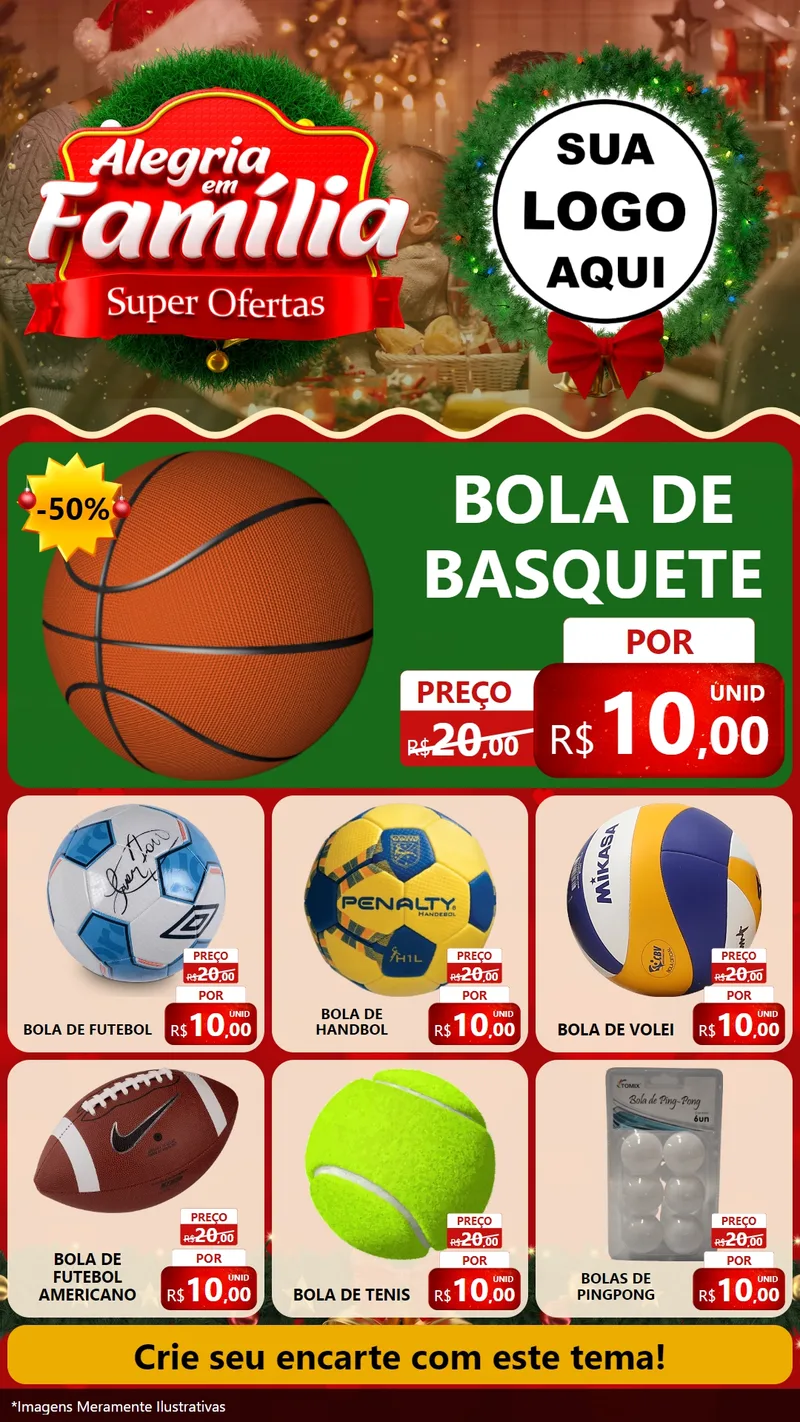 Modelo de Rede Social para Stories com o tema Alegria Em Família - Super Ofertas para Artigos Esportivos