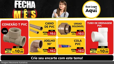 Modelo de TV para TV Horizontal com o tema Fecha Mês para Tubos e conexões