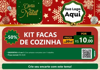 Modelo de Cartaz para Cartaz A4 Horizontal com o tema Natal de Ofertas para Utilidades Domésticas