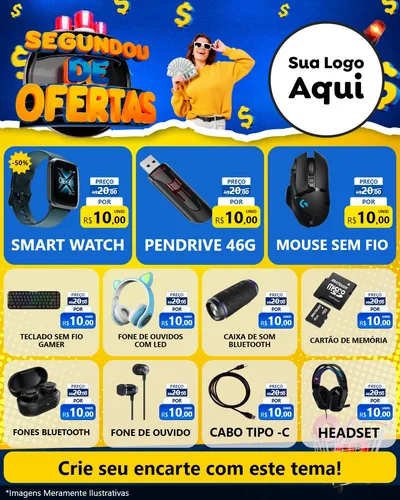 Modelo de Rede Social para Feed Instagram com o tema Segundou de Ofertas para Informática