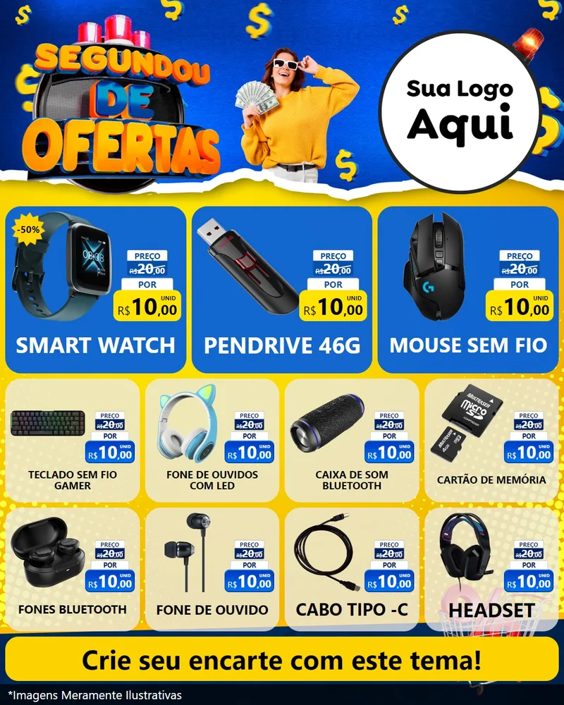 Modelo de Rede Social para Feed Instagram com o tema Segundou de Ofertas para Informática