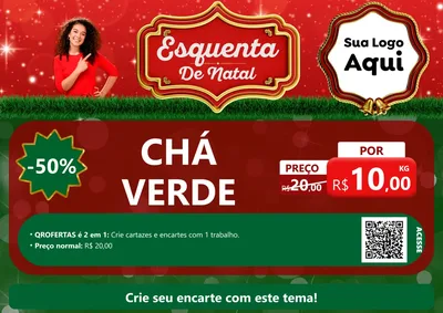 Modelo de Cartaz para Cartaz A4 Horizontal com o tema Esquenta de Natal para Produtos Naturais
