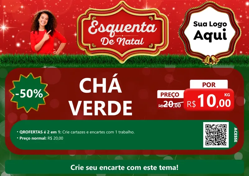 Modelo de Cartaz para Cartaz A4 Horizontal com o tema Esquenta de Natal para Produtos Naturais