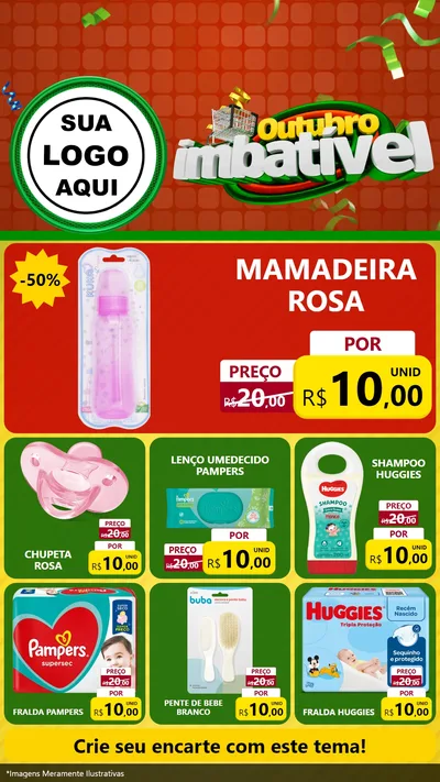 Modelo de Rede Social para Stories com o tema Outubro Imbatível para Bebês