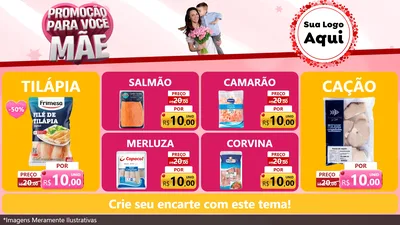 Modelo de TV para TV Horizontal com o tema Promoção Para Você Mãe para Peixaria