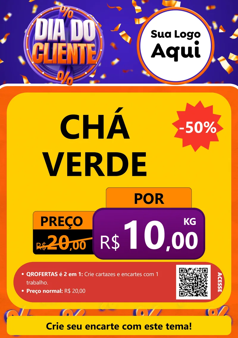 Modelo de Cartaz para Cartaz A4 Vertical com o tema Dia do Cliente para Produtos Naturais