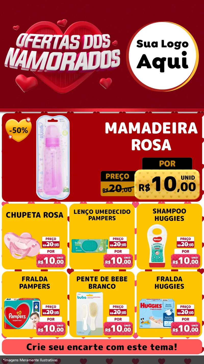 Modelo de Rede Social para Stories com o tema Ofertas Dos Namorados para Bebês