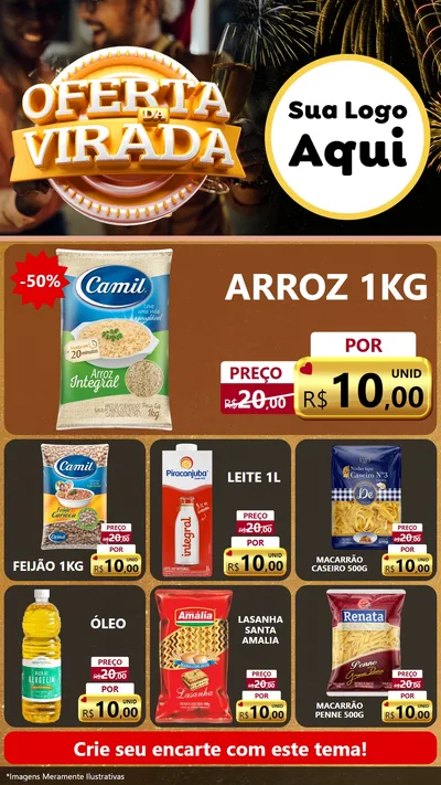 Modelo de Rede Social para Stories com o tema Oferta da Virada para Supermercado