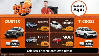 Modelo de TV para TV Horizontal com o tema Ofertas Relâmpago - Moto / Auto para Concessionaria de Carros