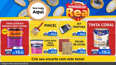 Modelo de TV para TV Horizontal com o tema Sabadão do Real para Tintas e Ferramentas