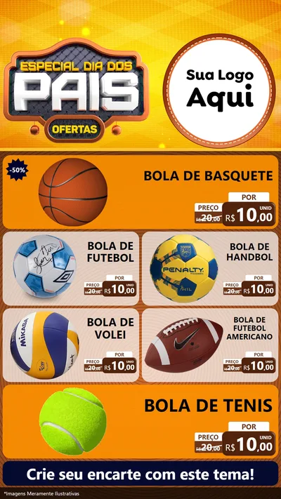 Modelo de TV para TV Vertical com o tema Especial Dia dos Pais para Artigos Esportivos