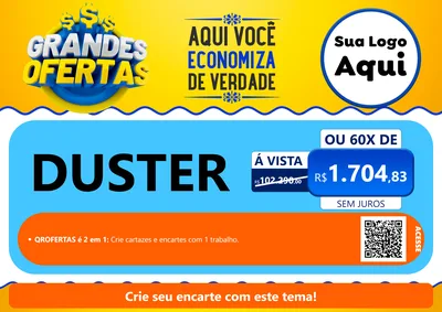 Modelo de Cartaz para Cartaz A4 Horizontal com o tema Grandes Ofertas para Concessionaria de Carros