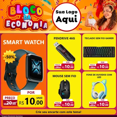 Modelo de Rede Social para Feed Facebook com o tema Bloco da Economia para Informática