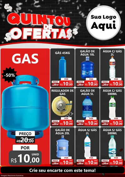 Modelo de Encarte para Encarte A4 Vertical com o tema Quintou de Ofertas para Água e gás