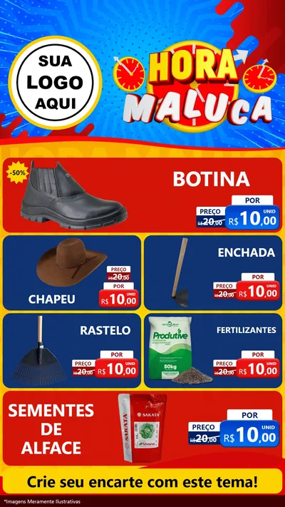 Modelo de TV para TV Vertical com o tema Hora Maluca para Agropecuária