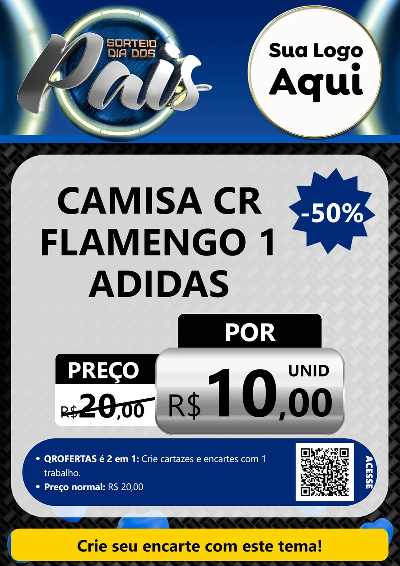 Modelo de Cartaz para Cartaz A4 Vertical com o tema Sorteio Dia Dos Pais para Roupas e acessórios