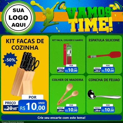 Modelo de Rede Social para Feed Facebook com o tema Vamos Time! para Utilidades Domésticas