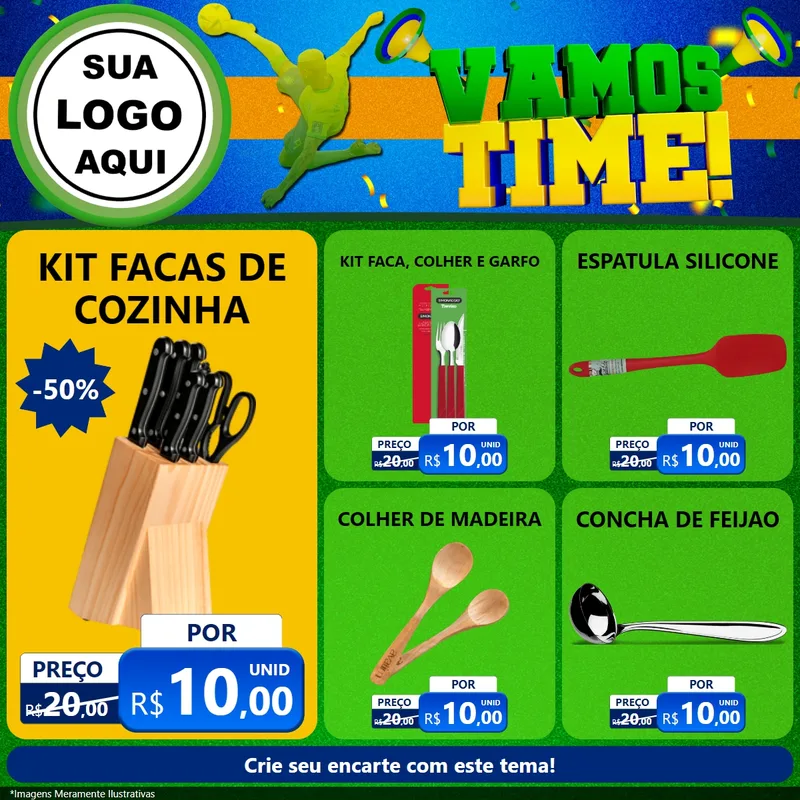 Modelo de Rede Social para Feed Facebook com o tema Vamos Time! para Utilidades Domésticas