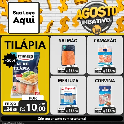 Modelo de Rede Social para Feed Facebook com o tema Agosto imbatível para Peixaria