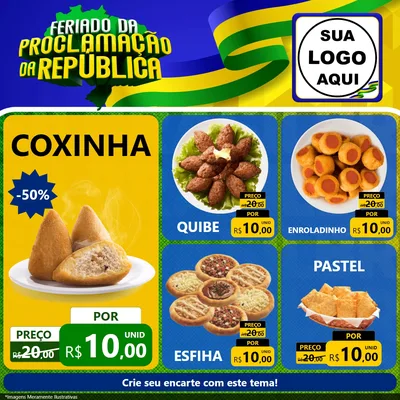 Modelo de Rede Social para Feed Facebook com o tema Feriado da Proclamação da República para Salgadaria