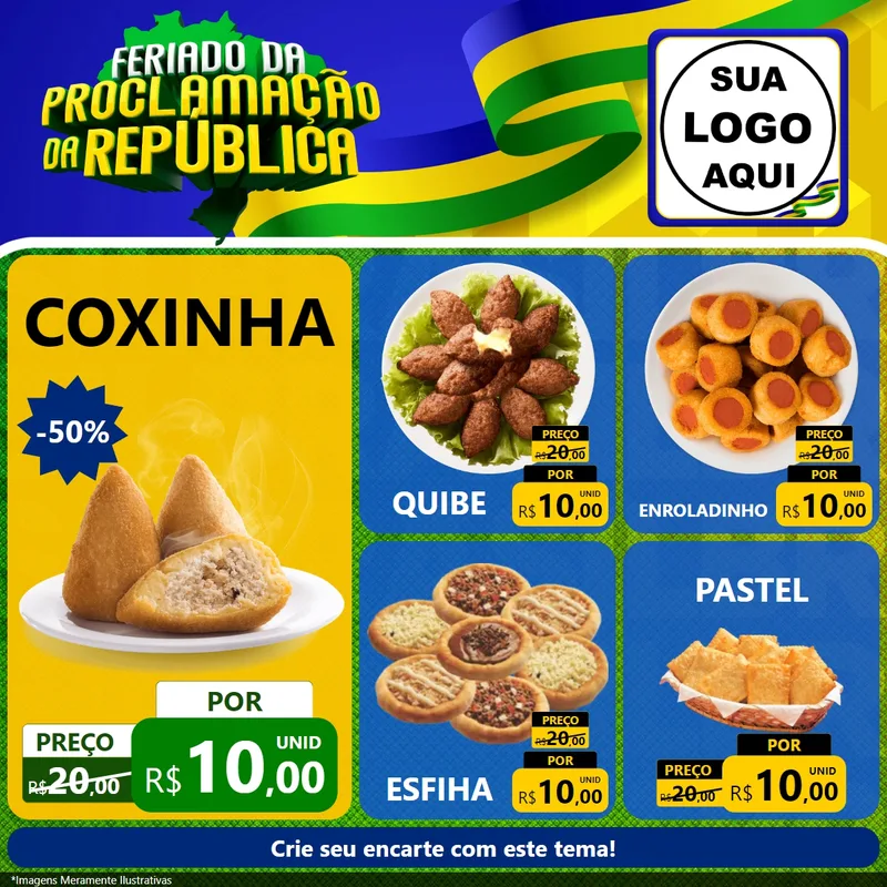 Modelo de Rede Social para Feed Facebook com o tema Feriado da Proclamação da República para Salgadaria