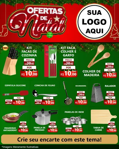Modelo de Rede Social para Feed Instagram com o tema Ofertas de Natal para Utilidades Domésticas