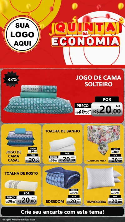 Modelo de Rede Social para Stories com o tema Quinta da Economia para Cama, Mesa e Banho