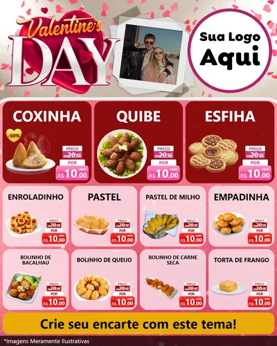Modelo de Rede Social para Feed Instagram com o tema Valentine's Day para Salgadaria